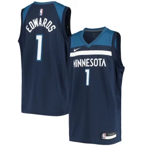 Encantador Anthony Edwards Minnesota Timberwolves Nike Youth 2020/21 Swingman Jersey Icon Edition Navy  para los verdaderos seguidores