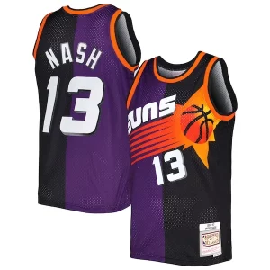 Moderno Genial Steve Nash Phoenix Suns Hardwood Classics 1996/97 Split Swingman Jersey Purple/Black  para los verdaderos seguidores