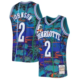 Cool Clásico Larry Johnson Charlotte Hornets 1992/93 Hardwood Classics Lunar New Year Swingman Jersey Teal  para los verdaderos seguidores