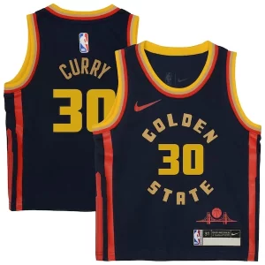 Delicioso Stephen Curry Golden State Warriors Nike Preschool 2024/25 Swingman Player Jersey City Edition Navy  para los verdaderos seguidores