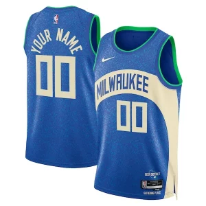 Bonito Atractivo Milwaukee Bucks Nike Unisex 2023/24 Custom Swingman Jersey Royal City Edition  para los verdaderos seguidores