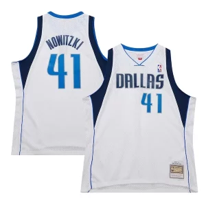 Magnífico Perfecto Dirk Nowitzki Dallas Mavericks 2010/11 Hardwood Classics Swingman Jersey White  para los verdaderos seguidores