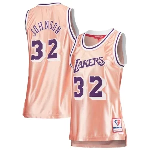 Sofisticado Magic Johnson Los Angeles Lakers Women's 75th Anniversary Rose Gold 1984 Swingman Jersey Pink  para los verdaderos seguidores