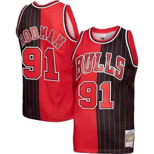 Clásico Delicioso Dennis Rodman Chicago Bulls Hardwood Classics 1995/96 Split Swingman Jersey Red/Black  para los verdaderos seguidores