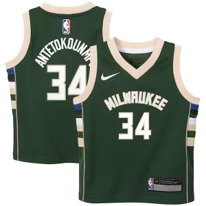 Original Exquisito Moderno Giannis Antetokounmpo Milwaukee Bucks Nike Preschool Swingman Player Jersey Icon Edition Hunter Green  para los verdaderos seguidores