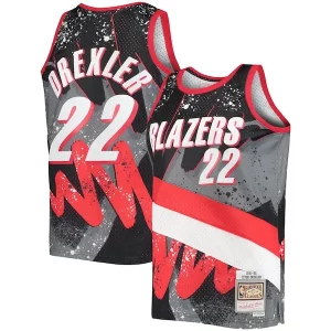 Chulo Bonito Clyde Drexler Portland Trail Blazers Hardwood Classics 1991/92 Hyper Hoops Swingman Jersey Black  para los verdaderos seguidores