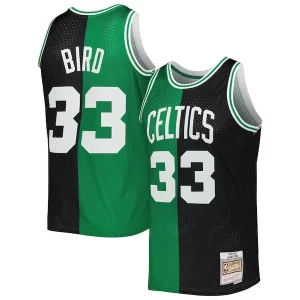 Genial Perfecto Larry Bird Boston Celtics Hardwood Classics 1985/86 Split Swingman Jersey Black/Kelly Green  para los verdaderos seguidores