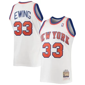 Fantástico Encantador Patrick Ewing New York Knicks 1985/86 Hardwood Classics Authentic Jersey White  para los verdaderos seguidores