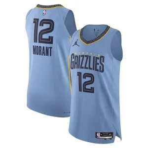 Encantador Ja Morant Memphis Grizzlies Jordan Brand Authentic Player Jersey Statement Edition Light Blue  para los verdaderos seguidores