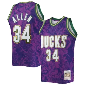 Resistente Comodo Ray Allen Milwaukee Bucks Hardwood Classics 2000/01 Lunar New Year Swingman Jersey Purple  para los verdaderos seguidores