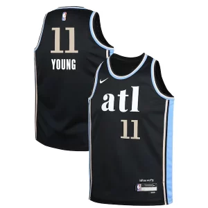 Cool Trae Young Atlanta Hawks Nike Youth Swingman Replica Jersey City Edition Black  para los verdaderos seguidores