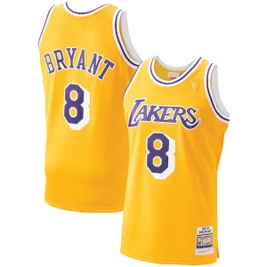 Cool Resistente Ideal Men's Los Angeles Lakers Kobe Bryant Gold 1996 97 Hardwood Classics Authentic Player Jersey  para los verdaderos seguidores