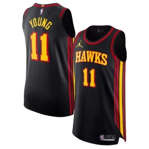 Práctico Original Trae Young Atlanta Hawks Jordan Brand Authentic Player Jersey Statement Edition Black  para los verdaderos seguidores