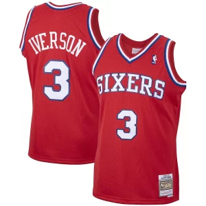 Comodo Allen Iverson Philadelphia 76ers 2001/02 Hardwood Classics Swingman Jersey Red  para los verdaderos seguidores