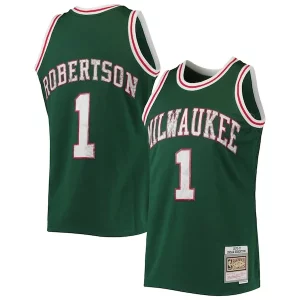 Lujoso Oscar Robertson Milwaukee Bucks 1996/97 Hardwood Classics NBA 75th Anniversary Diamond Swingman Jersey Green  para los verdaderos seguidores