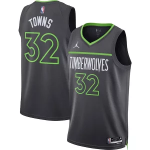 Hermoso Karl Anthony Towns Minnesota Timberwolves Jordan Brand Unisex Swingman Jersey Statement Edition Charcoal  para los verdaderos seguidores