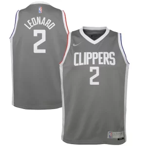 Práctico Kawhi Leonard LA Clippers Nike Youth 2020/21 Swingman Player Jersey Gray Earned Edition  para los verdaderos seguidores