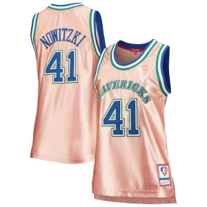 Chulo Dirk Nowitzki Dallas Mavericks Women's 75th Anniversary Rose Gold 1998 Swingman Jersey Pink  para los verdaderos seguidores
