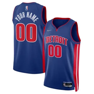 Genial Detroit Pistons Nike 2021/22 Diamond Swingman Custom Jersey Icon Edition Blue  para los verdaderos seguidores
