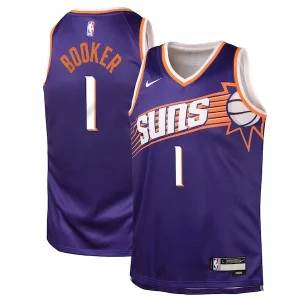 Fantástico Devin Booker Phoenix Suns Nike Youth Swingman Jersey Icon Edition Purple  para los verdaderos seguidores