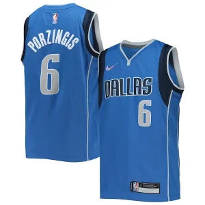 Genial Kristaps Porzingis Dallas Mavericks Nike Youth 2021/22 Diamond Swingman Jersey Icon Edition Blue  para los verdaderos seguidores