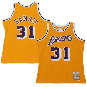 Duradero Kurt Rambis Los Angeles Lakers 1984/85 Swingman Jersey Gold  para los verdaderos seguidores