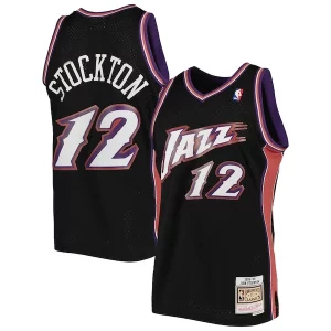 Único John Stockton Utah Jazz 1998/99 Hardwood Classics Swingman Jersey Black  para los verdaderos seguidores