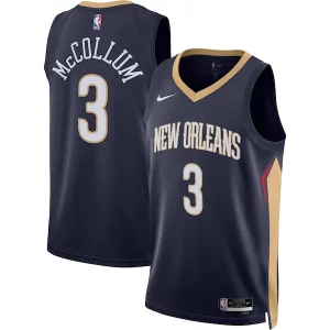 Estupendo C.J. McCollum New Orleans Pelicans Nike Unisex Swingman Jersey Icon Edition Navy  para los verdaderos seguidores