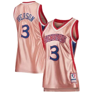 Duradero Allen Iverson Philadelphia 76ers Women's 75th Anniversary Rose Gold 1996 Swingman Jersey Pink  para los verdaderos seguidores