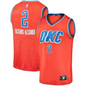 Atractivo Shai Gilgeous Alexander Oklahoma City Thunder Fast Break Team Replica Jersey Statement Edition Orange  para los verdaderos seguidores