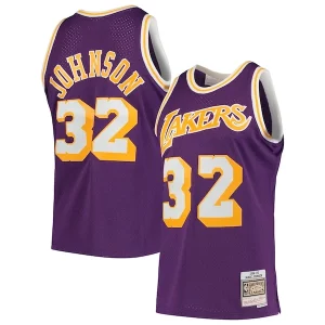 Resistente Comodo Maravilloso Magic Johnson Los Angeles Lakers 1984/85 Hardwood Classics Swingman Jersey Purple/Gold  para los verdaderos seguidores