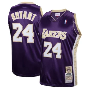 Versátil Kobe Bryant Los Angeles Lakers Hall of Fame Class of 2020 #24 Authentic Hardwood Classics Jersey Purple/Gold  para los verdaderos seguidores