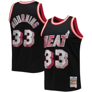 Exquisito Moderno Maravilloso Alonzo Mourning Miami Heat 1996/97 Hardwood Classics NBA 75th Anniversary Diamond Swingman Jersey Black  para los verdaderos seguidores
