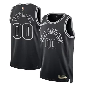 Sofisticado San Antonio Spurs Nike Unisex 2022/23 Custom Swingman Jersey Classic Edition Black  para los verdaderos seguidores