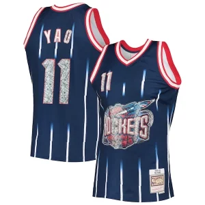 Chulo Elegante Yao Ming Houston Rockets 2002/03 Hardwood Classics NBA 75th Anniversary Diamond Swingman Jersey Navy  para los verdaderos seguidores