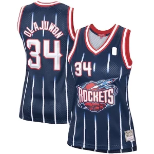 Clásico Hakeem Olajuwon Houston Rockets Women's Hardwood Classics Swingman Jersey Navy/Red  para los verdaderos seguidores