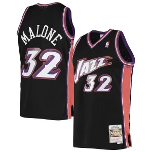 Duradero Karl Malone Utah Jazz 2001/02 Hardwood Classics Swingman Jersey Black  para los verdaderos seguidores