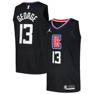 Sofisticado Paul George LA Clippers Jordan Brand Nike Swingman Player Jersey Statement Edition Black  para los verdaderos seguidores