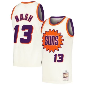 Moderno Encantador Steve Nash Phoenix Suns Chainstitch Swingman Jersey Cream  para los verdaderos seguidores