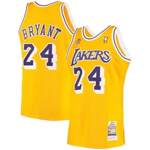 Moderno Chulo Fácil de llevar Men's Los Angeles Lakers Kobe Bryant Gold 2007 Hardwood Classics Authentic Jersey  para los verdaderos seguidores