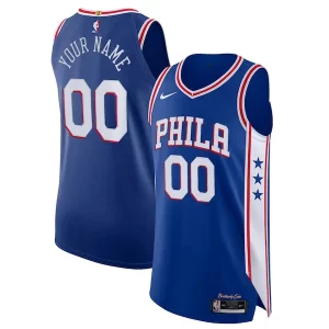 Encantador Cool Chulo Philadelphia 76ers Nike Custom Authentic Jersey Icon Edition Royal  para los verdaderos seguidores