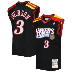 Exquisito Original Allen Iverson Philadelphia 76ers Hardwood Classics 2006/07 Swingman Jersey Black  para los verdaderos seguidores