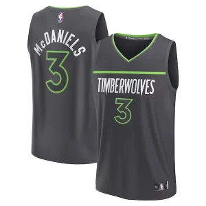 Duradero Práctico Jaden McDaniels Minnesota Timberwolves Youth Fast Break Replica Player Jersey Statement Edition Black  para los verdaderos seguidores