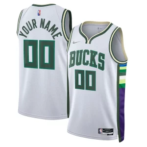 Ideal Milwaukee Bucks Nike 2021/22 Swingman Custom Jersey City Edition White  para los verdaderos seguidores