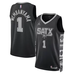 Versátil Victor Wembanyama San Antonio Spurs Jordan Brand Unisex Swingman Jersey Statement Edition Black  para los verdaderos seguidores