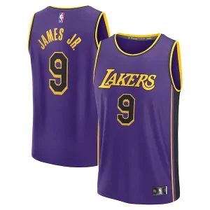 Clásico Bronny James Los Angeles Lakers Fast Break Replica Player Jersey Statement Edition Purple  para los verdaderos seguidores