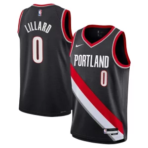 Lujoso Damian Lillard Portland Trail Blazers Nike Youth Swingman Jersey Icon Edition Black  para los verdaderos seguidores