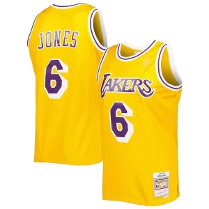 Delicioso Eddie Jones Los Angeles Lakers 1996/97 Hardwood Classics Swingman Jersey Gold  para los verdaderos seguidores