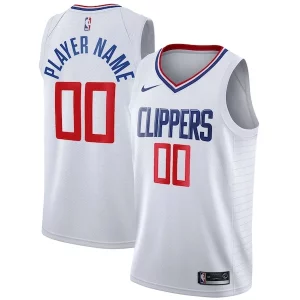 Clásico Práctico LA Clippers Nike 2020/21 Swingman Custom Jersey Association Edition White  para los verdaderos seguidores
