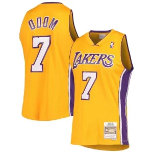Moderno Robusto Bonito Lamar Odom Los Angeles Lakers 2001/02 Hardwood Classics Swingman Jersey Gold  para los verdaderos seguidores